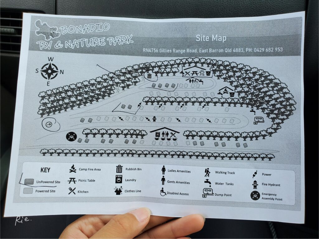 キャンプ場内の地図