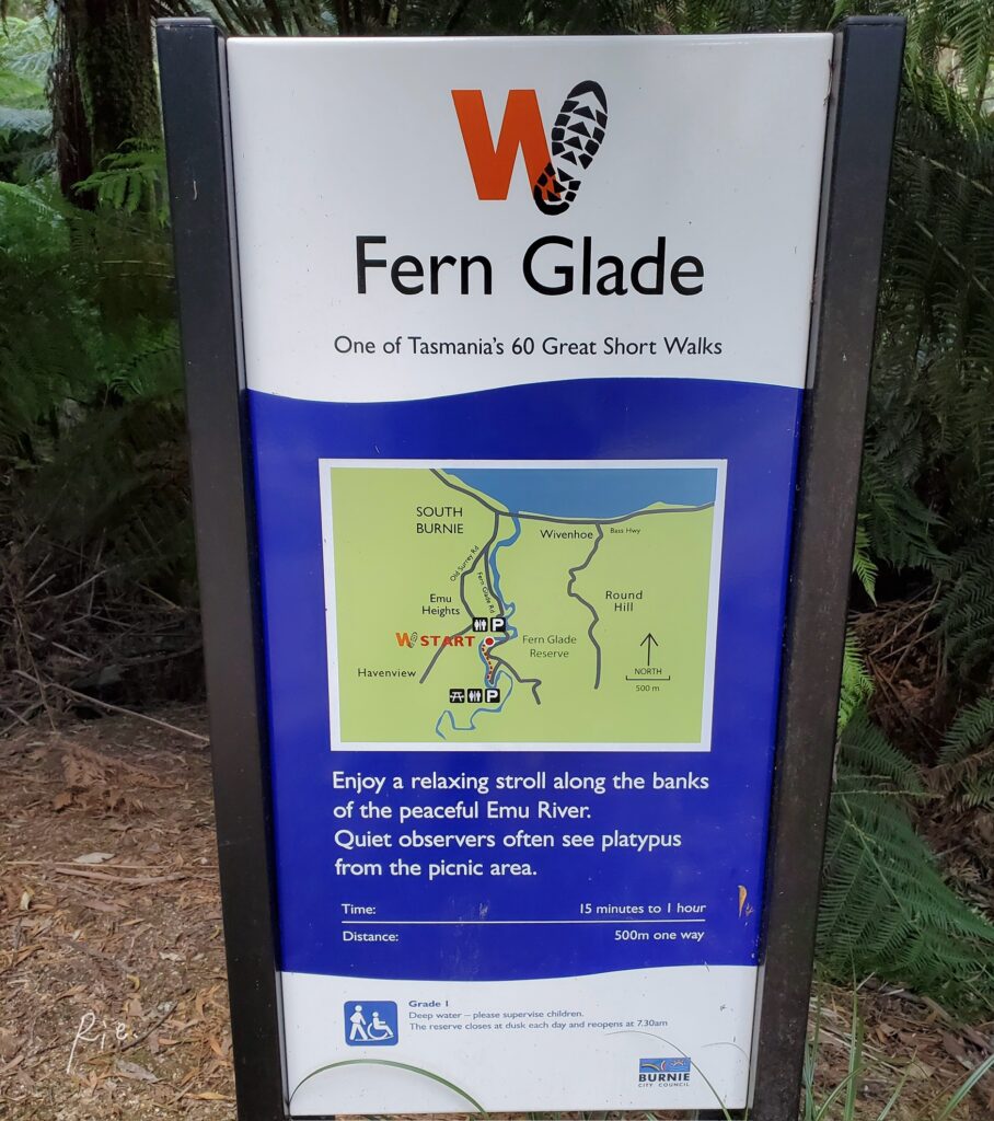Fern Glade Reserveのウォーキングトラック看板