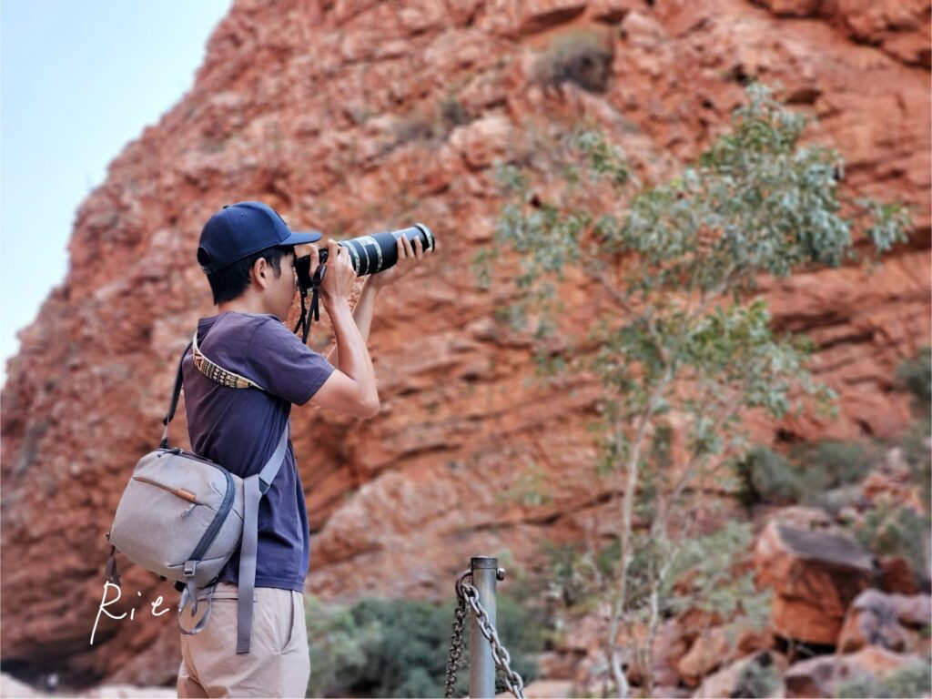 SIGMA 100-400mm F5-6.3 DG DN OSを使って撮影している時の様子