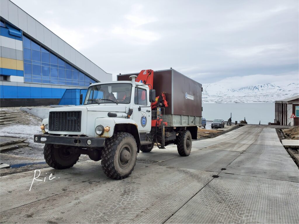 ホッキョクグマのマークが付いている車