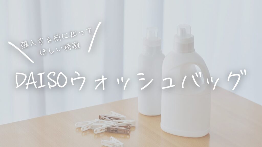 購入する前に知ってほしい！DAISOウォッシュバッグの特徴