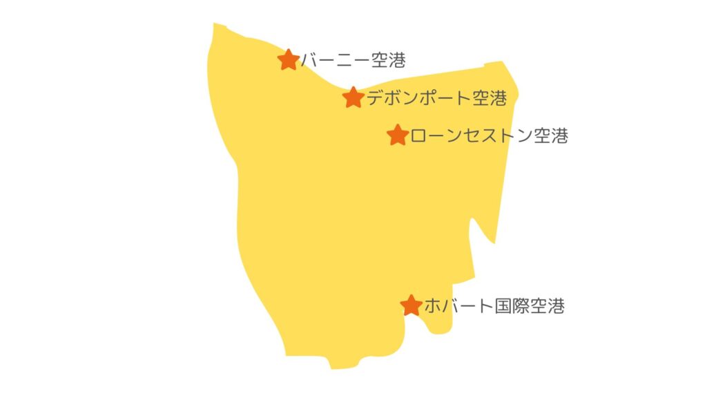 タスマニア島の空港一覧
