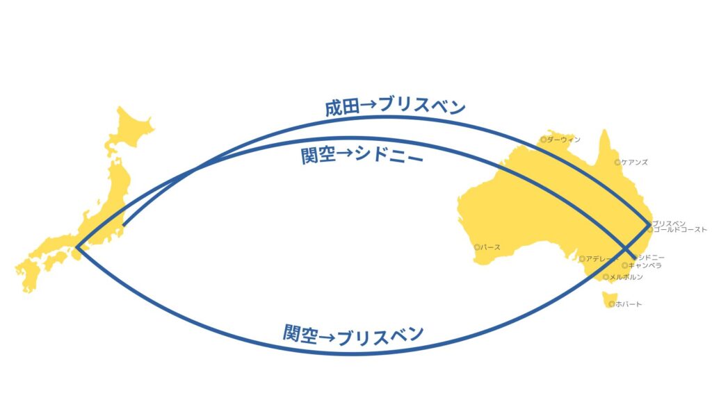 ジェットスター航空のオーストラリア直行便一覧