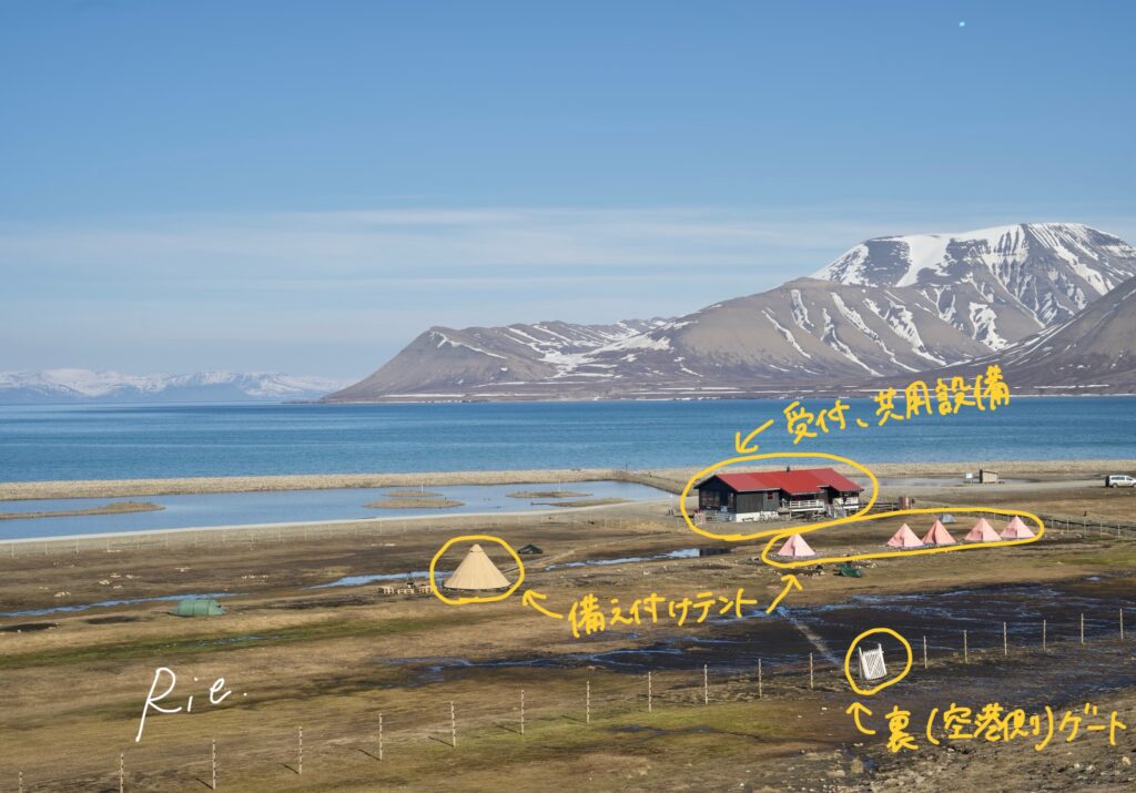 空港側から見たキャンプ場