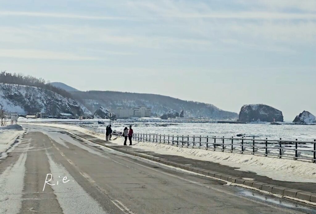 流氷を見ながらドライブ