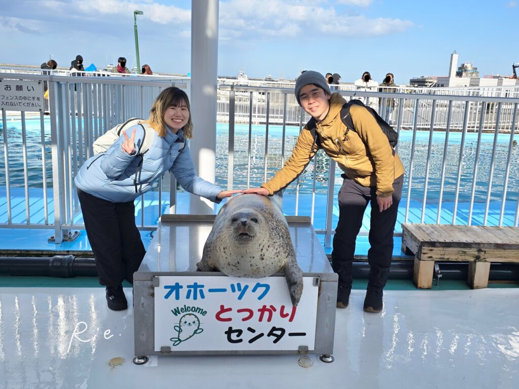 アザラシさんとの3ショット