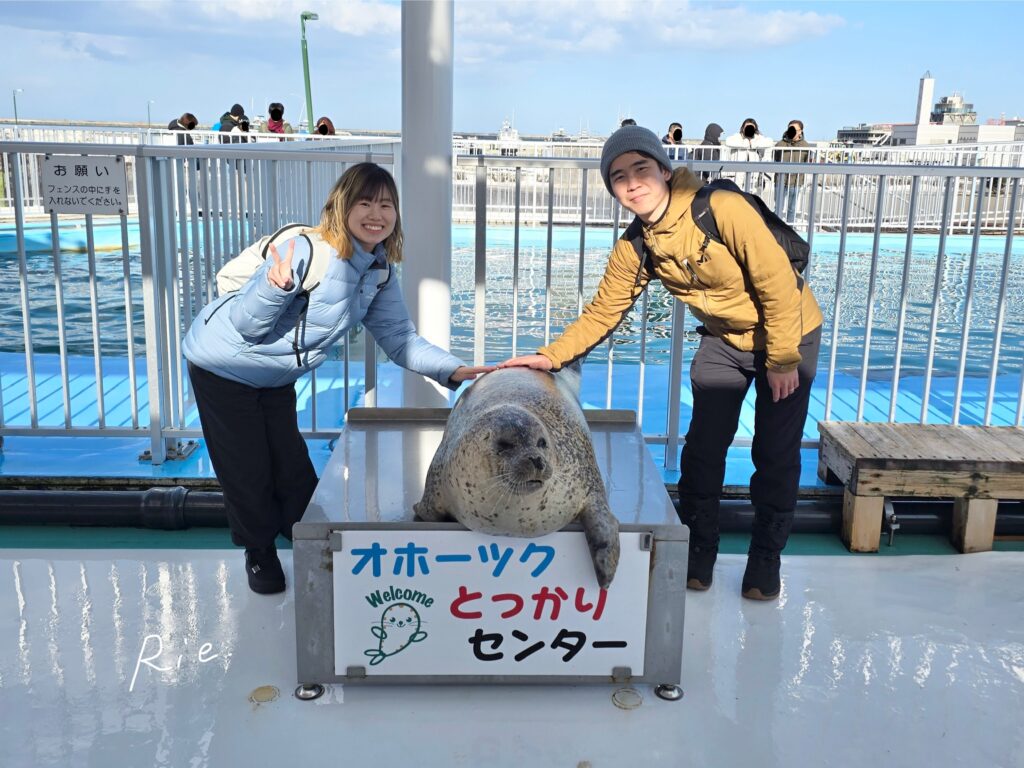 アザラシさんとの3ショット