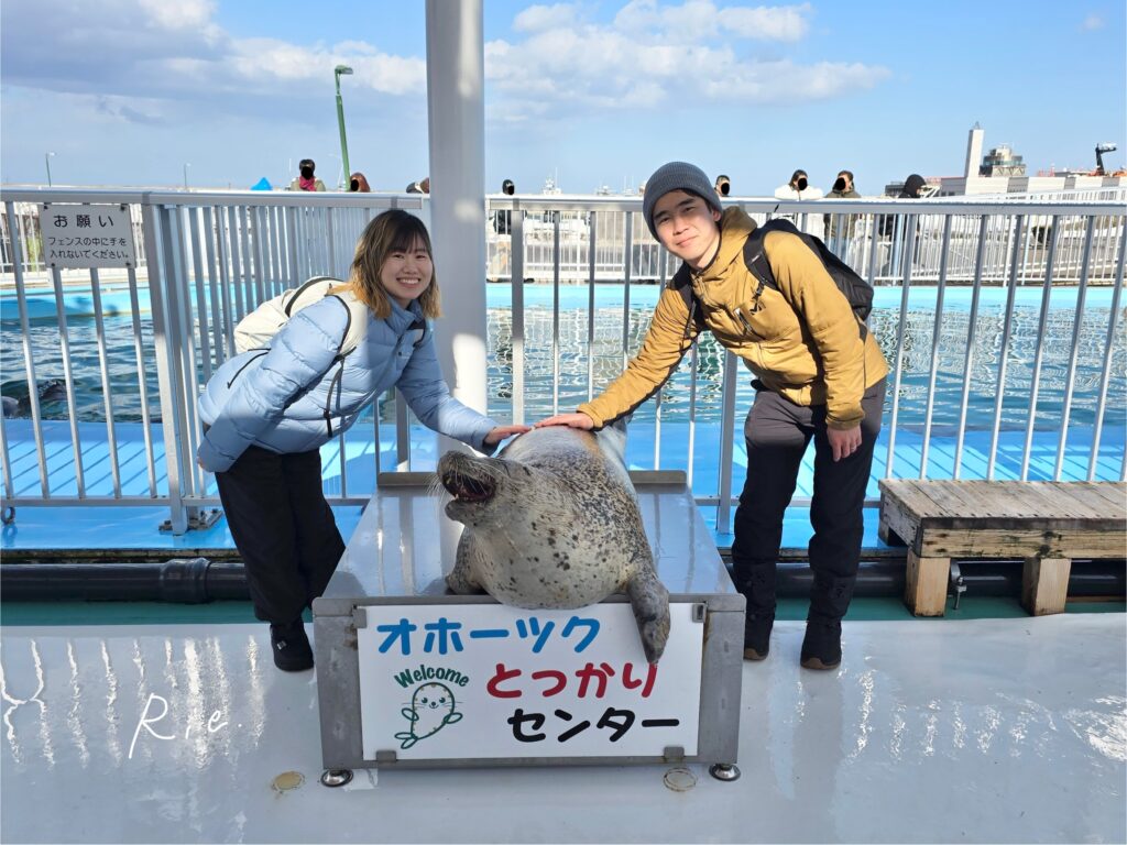 アザラシさんとの3ショット